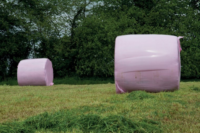 Pink bales in aid of breast cancer charity